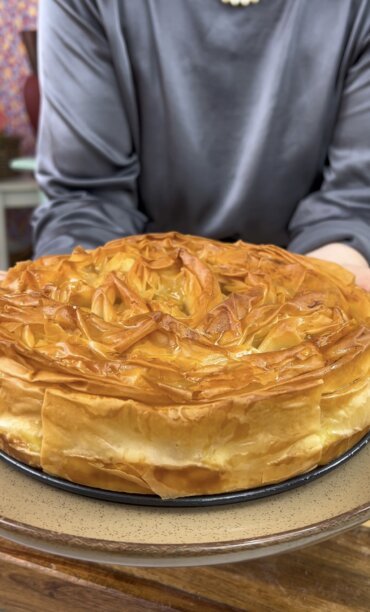 torta croccante con pasta fillo e crema